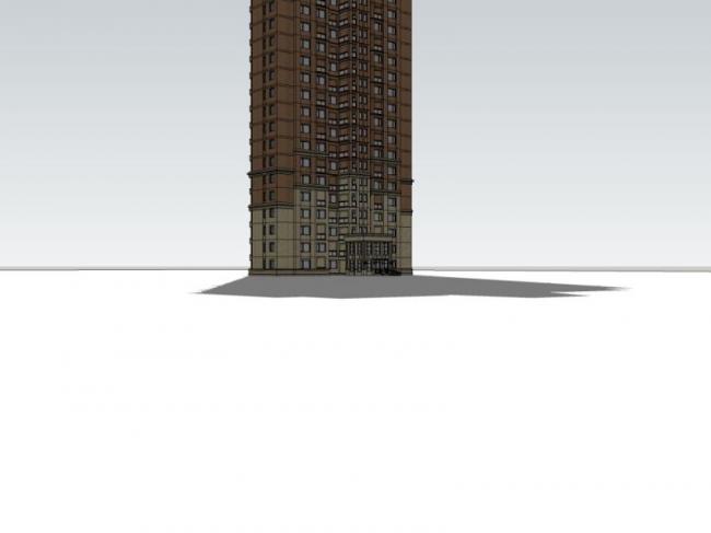 SketchUp Residential Model | British-Style Super High-Rise with Classic Design
