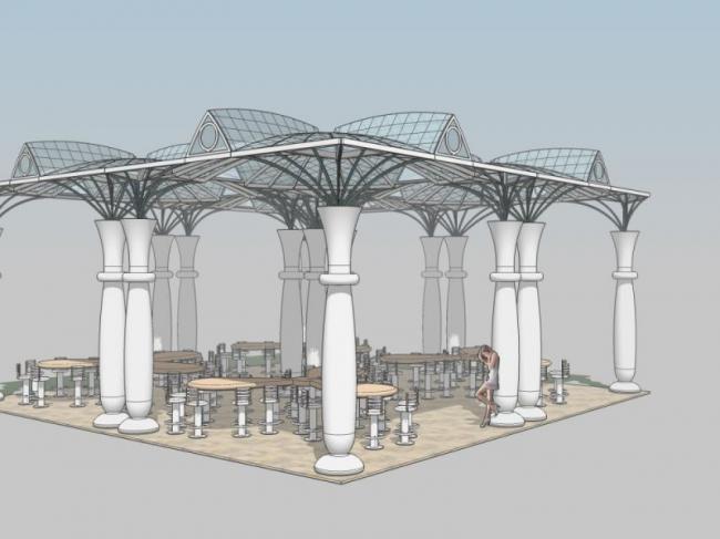 European-Style Classical Pavilion Sketch Model in SketchUp