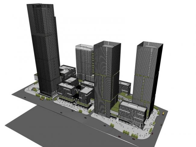 Modern Super High-Rise Office Building Model in SketchUp