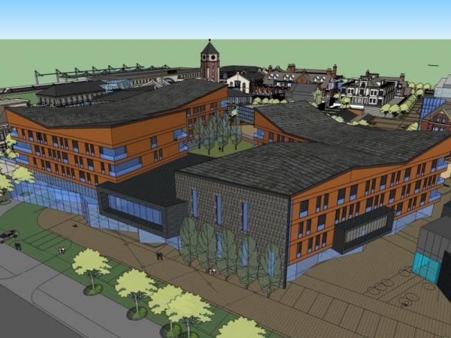 SketchUp Business Model: Modern Multi-Story Commercial Street Design