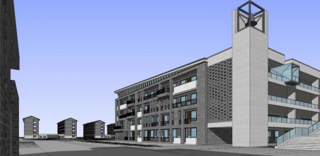 Modern Multi-Story School Campus Design in SketchUp