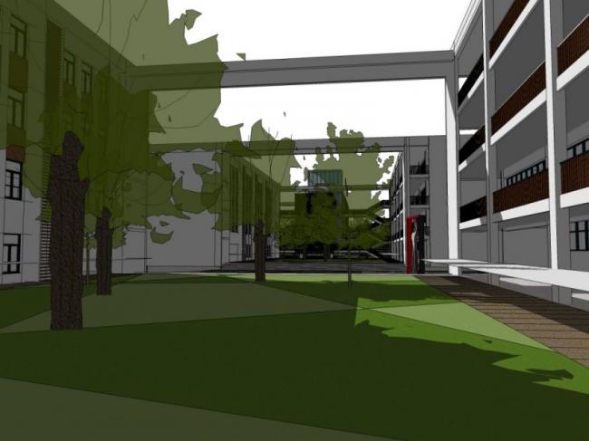 Modern Multi-Story School Campus Design in SketchUp