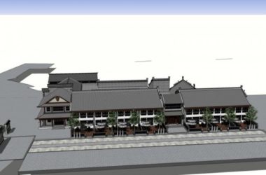 SketchUp Business Model: Designing a Low-Rise Commercial Street with Chinese Style-BIM WORLD