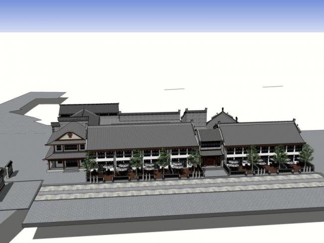 SketchUp Business Model: Designing a Low-Rise Commercial Street with Chinese Style