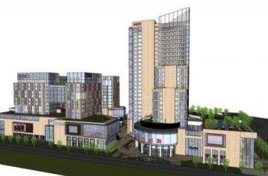 SketchUp Complex Model: Modern Super High-Rise Office Building and Multi-Story Commercial Shopping Center-BIM WORLD