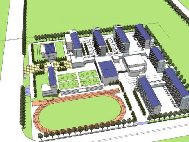 Modern Multi-Story School Campus Design in SketchUp
