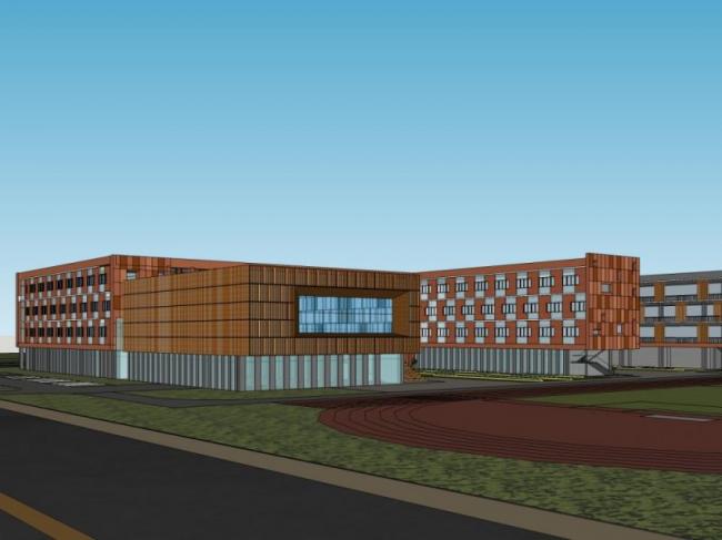 Modern Multi-Story Elementary School Campus Design in SketchUp