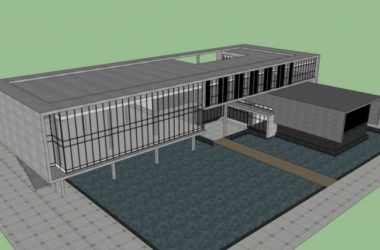 Modern Multi-Story Office Building Model in SketchUp-BIM WORLD