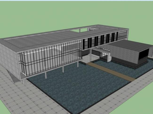 Modern Multi-Story Office Building Model in SketchUp