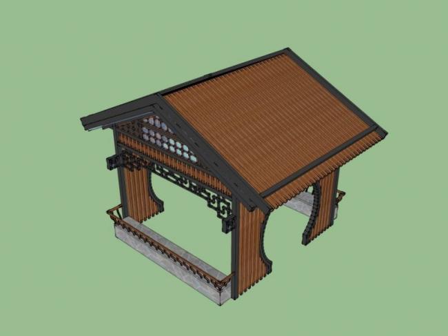 SketchUp Model of a Traditional Chinese Wooden Pavilion