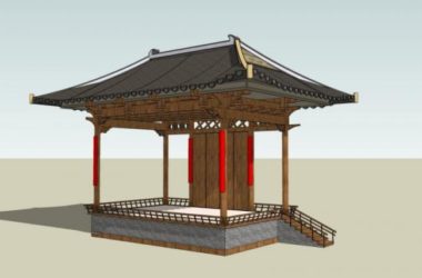Chinese Style Pavilion Sketch Model in SketchUp-BIM WORLD