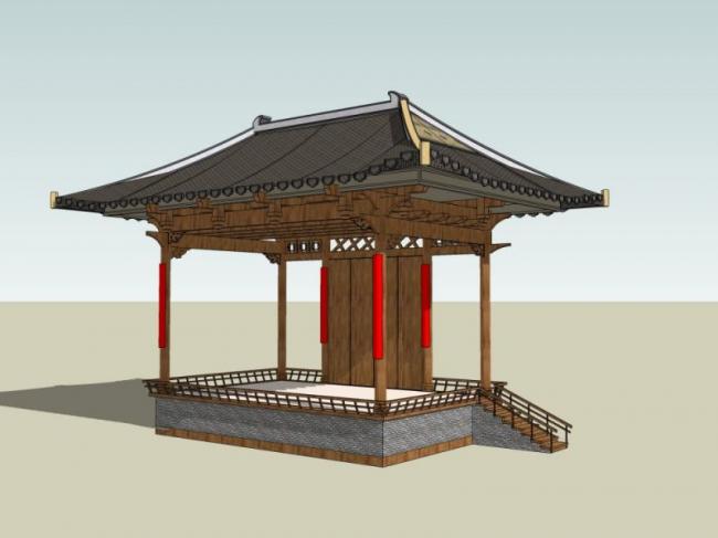 Chinese Style Pavilion Sketch Model in SketchUp