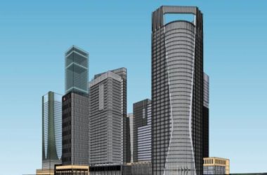 SketchUp Model of a Modern High-Rise Office and Financial Center-BIM WORLD