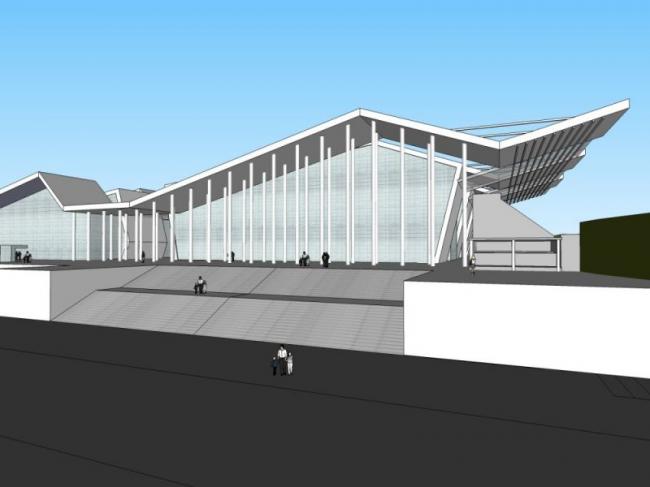 Modern Multi-Story Gymnasium Model in SketchUp