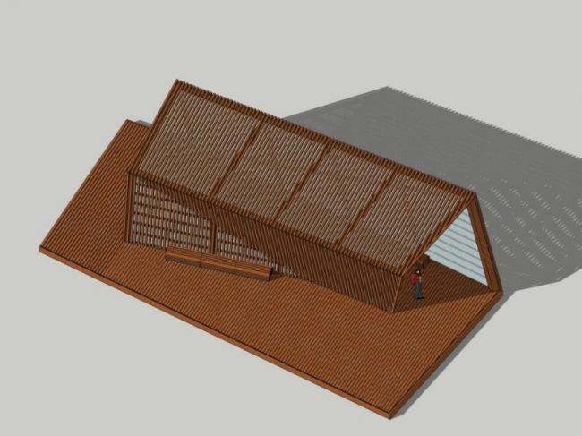 Modern Pavilion Sketch Model in SketchUp