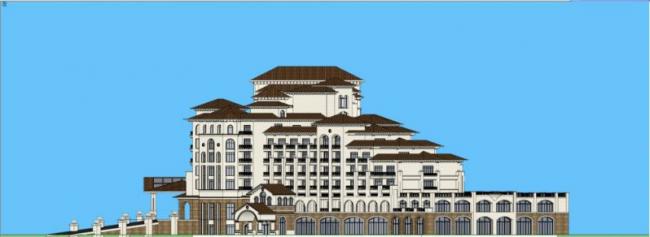SketchUp Multi-Story Hotel Model | Classical Spanish Style Design