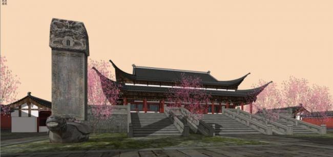 SketchUp Model of a Multi-Story Ancient Chinese Temple