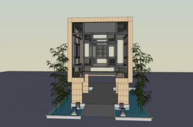Modern Pavilion Sketch Model in SketchUp-BIM WORLD