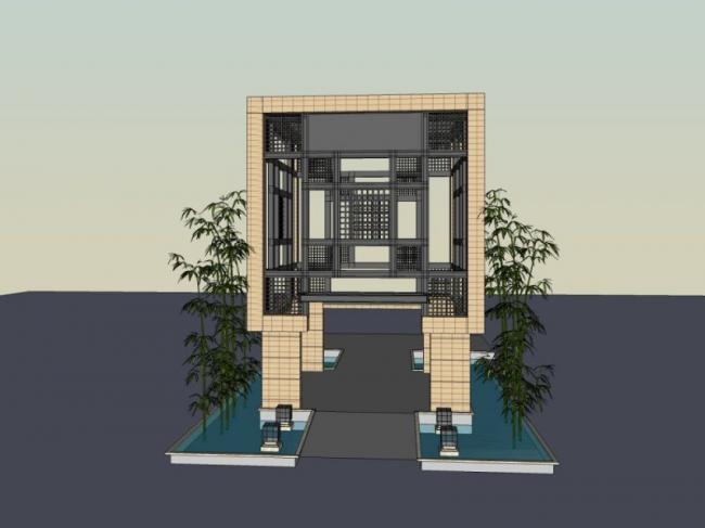 Modern Pavilion Sketch Model in SketchUp