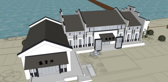 SketchUp Station Road Bridge Pier with Chinese Design Elements
