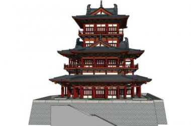 SketchUp Model of Traditional Chinese Multi-Story Attic Architecture-BIM WORLD