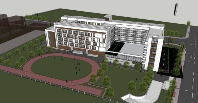 Modern Multi-Story School Campus Design in SketchUp