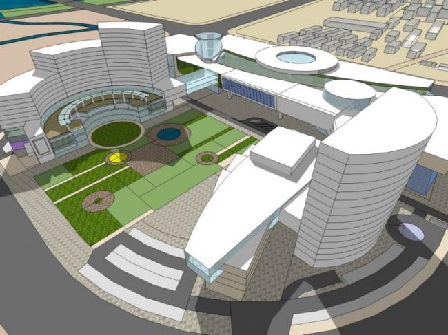 Modern Multi-Story Hotel Model in SketchUp