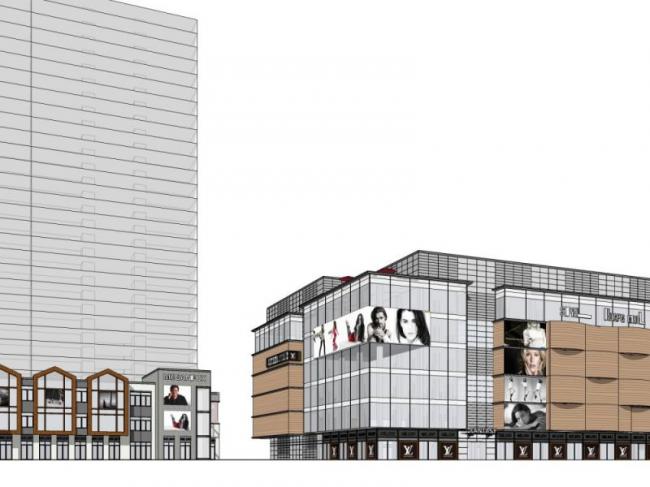 SketchUp Business Model: Modern Multi-Story Commercial Street Design