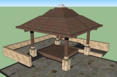 Classical Style Pavilion Sketch Model in SketchUp-BIM WORLD