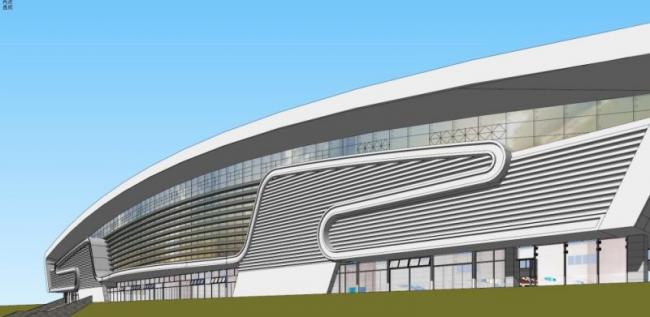 Modern Train Station Bridge Design in SketchUp
