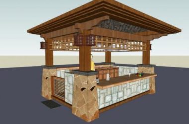 Classical Style Pavilion Sketch Model in SketchUp-BIM WORLD