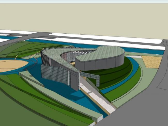 SketchUp Cultural Model: Modern Multi-Story Theater Architecture