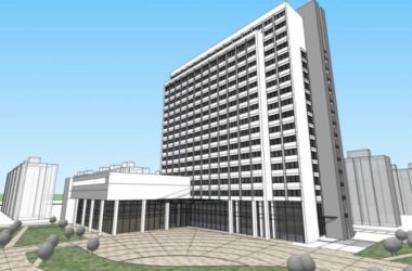 Modern Multi-Story Hotel Model in SketchUp-BIM WORLD
