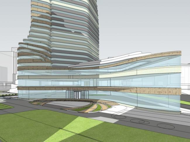 Modern High-Rise Hotel Model in SketchUp