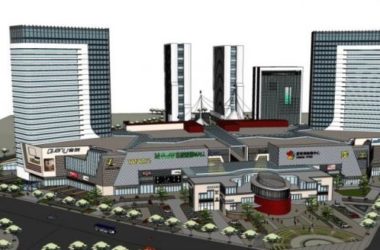 SketchUp Complex Model: Modern High-Rise Office, Hotel, and Ground-Floor Commercial Building-BIM WORLD