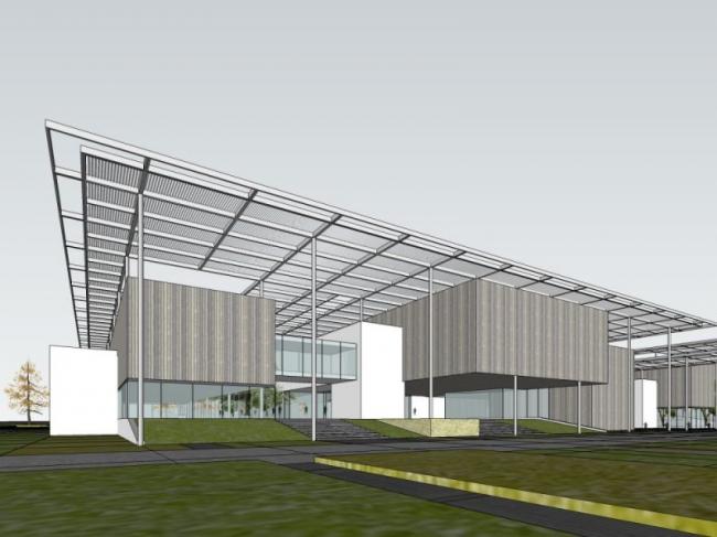 Modern Multi-Story Cultural Venue in SketchUp Model