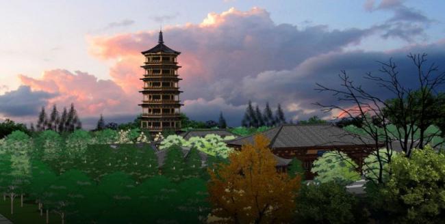 SketchUp Model of Ancient Chinese Multi-Story Temple Architecture