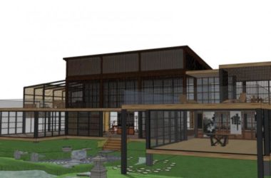 SketchUp Business Model: Modern Multi-Story Tea House Design-BIM WORLD