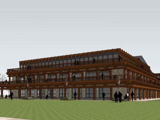 SketchUp Multi-Story Hotel Model with Traditional Chinese Design