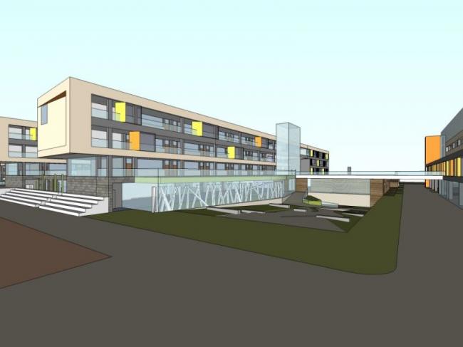 Modern Multi-Story School Campus Design in SketchUp