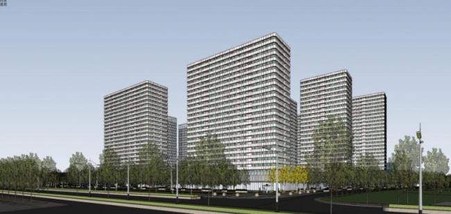 Modern High-Rise Residential Model in SketchUp