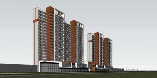 Modern High-Rise Residential Buildings | SketchUp Architectural Model