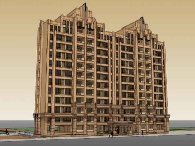 SketchUp Residential Models: Classical-Style High-Rise Buildings