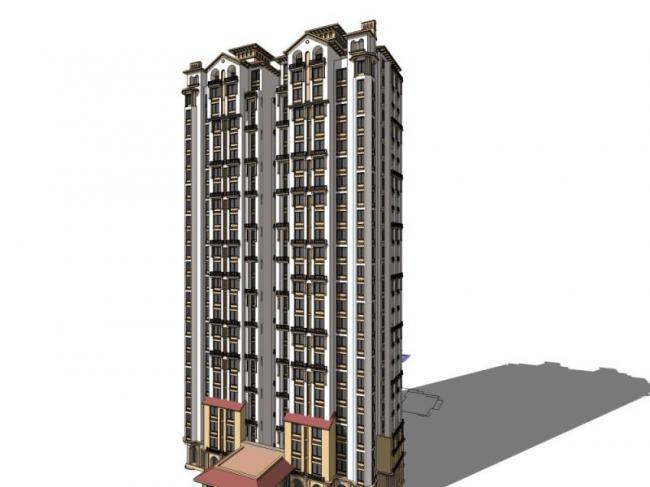 SketchUp Residential Models: High-Rise Buildings in Classical Style