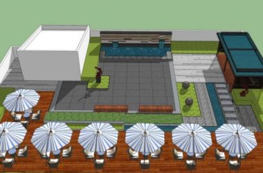 Modern Roof Garden Design in SketchUp Landscape Model-BIM WORLD