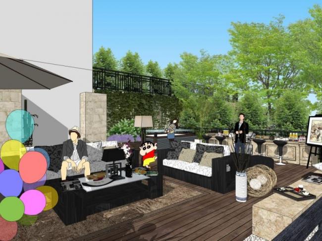 Modern Roof Garden Landscape Design in SketchUp