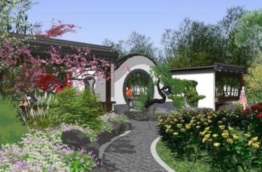 SketchUp Landscape Design: Traditional Chinese Park Model-BIM WORLD