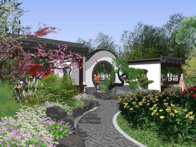 SketchUp Landscape Design: Traditional Chinese Park Model