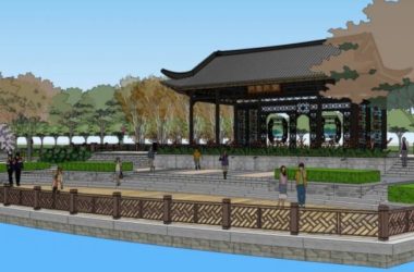 SketchUp Landscape Model: Chinese-Style Park Design-BIM WORLD