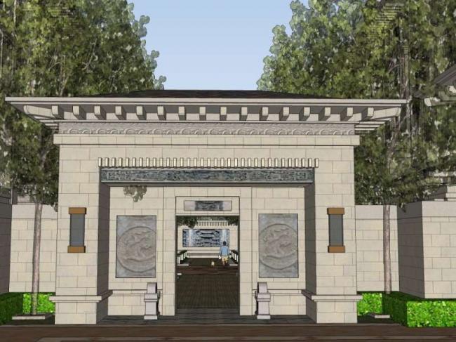 SketchUp Landscape Model: Chinese-Style Garden Villa Community Residential Design
